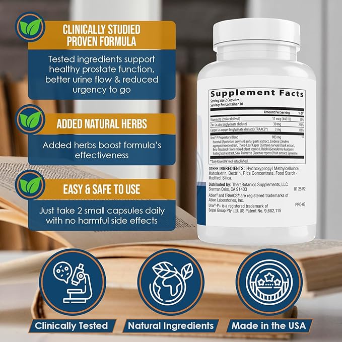 Advanced Men's Prostate Support by Ideal Prostate Plus Ultra with Reishi Mushroom Saw Palmetto Lycopene and More for Natural Relief