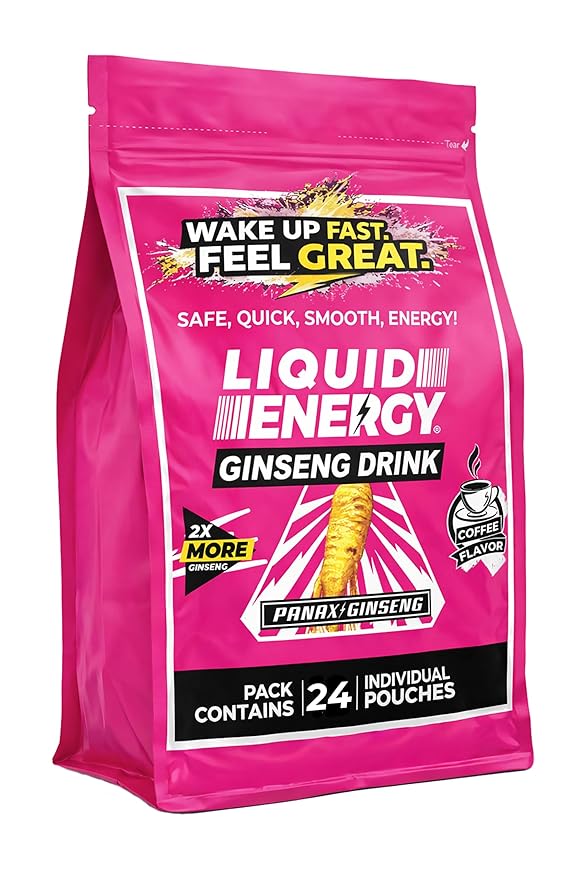 Vital 4U Liquid Energy Shot - Ginseng B Vitamins Naturally Sweetened Coffee Flavor 24 ct