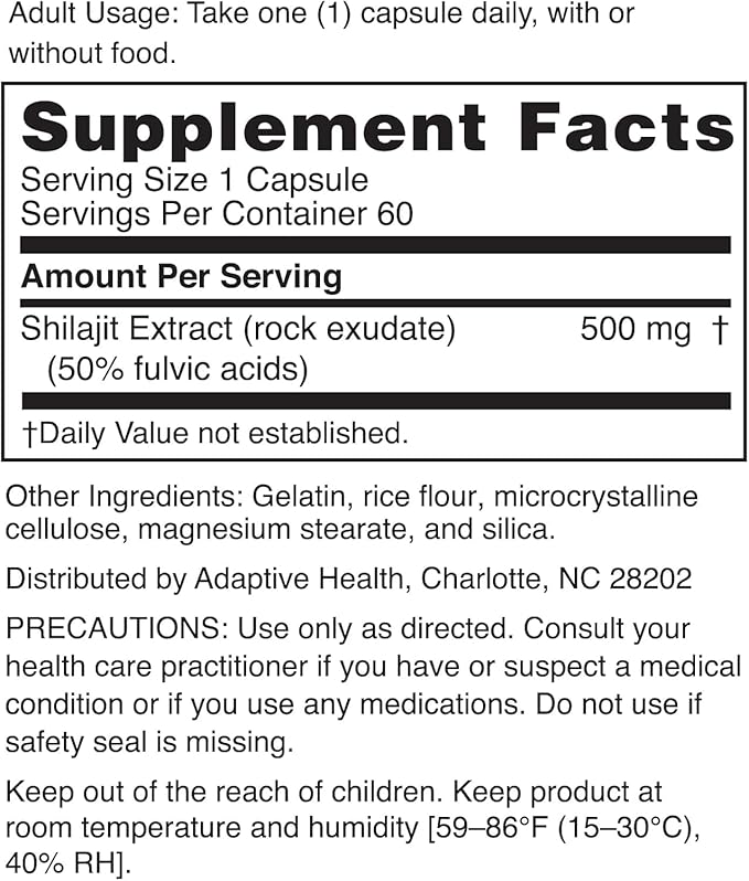Nugenix Essentials Shilajit Capsules Supplement - 500mg Standardized to 50% Fulvic Acids 120 Capsules