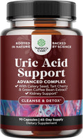 Green Coffee Bean Extract for Uric Acid Cleanse &amp Detox - Green Coffee Beans with Turmeric Tart Cherry &amp Celery Seed for Adults - Daily Uric Acid Flush for Joints Support &amp Kidney Cleanse