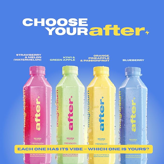 AFTER Electrolyte Drink Kiwi &amp Green Apple Flavor Electrolytes Hydration Drink 12 Pack 16.9 fl oz Bottles