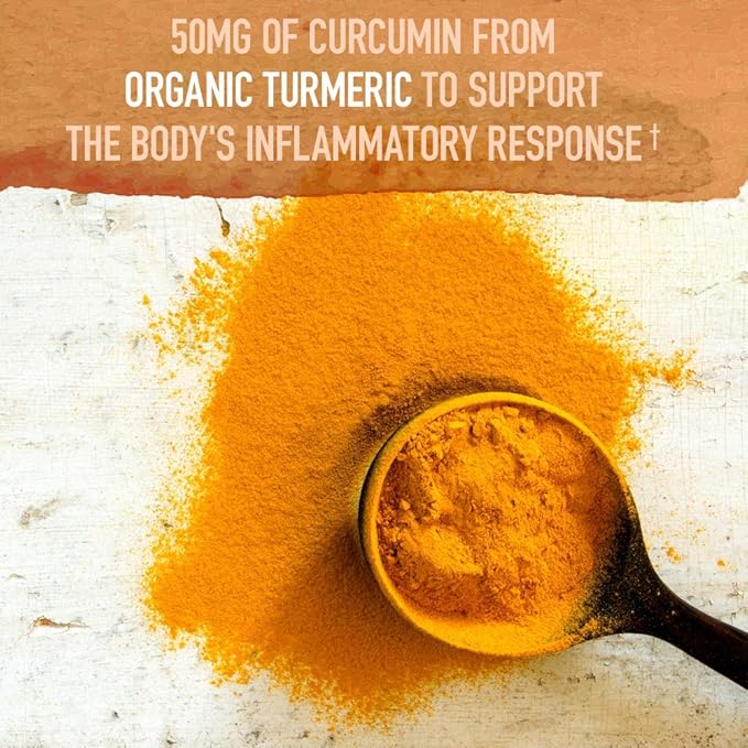 Garden of Life Organics Turmeric Booster Inflammatory Response Powder - 30 Servings 50mg Curcumin (95% Curcuminoids) &amp Probiotics Organic Non-GMO Vegan &amp Gluten Free Herbal Supplements