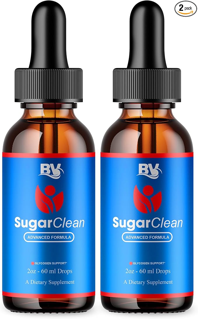 BLUE VIBE Sugar Clean Advanced Formula Drops Sugar Clean Advanced Strength Overall Health &amp Wellness Support SugarClean Premium Daily Health and Overall Energy Formula (2 Pack - 4oz / 120ml)