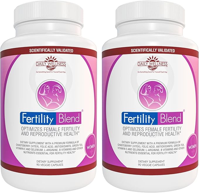 Daily Wellness Fertility Blend for Women - Fertility Supplements for Women Conception Fertility Prenatal Vitamins Trying to Conceive Progesterone Supplements Cycle Support Conception Pills - 2 Pack