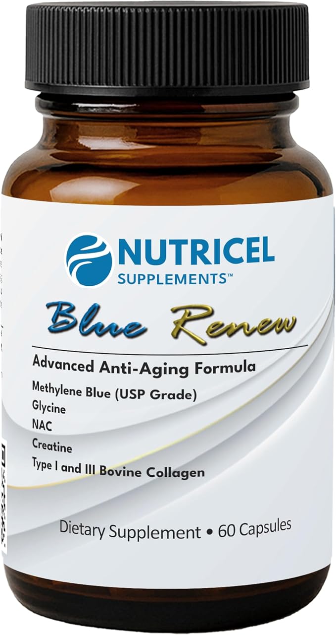 Methylene Blue Capsules with Added Glycine + NAC (GlyNAC) Collagen and Creatine - Trusted Made in America - 7mg (USP Grade) - Third Party Tested (60ct)