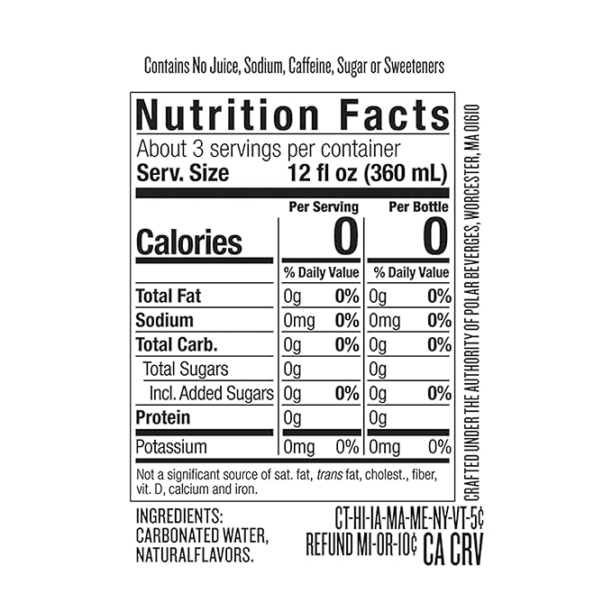 Polar Beverages Seltzer Raspberry Lime 33.8 Fluid Ounce (Pack of 12)