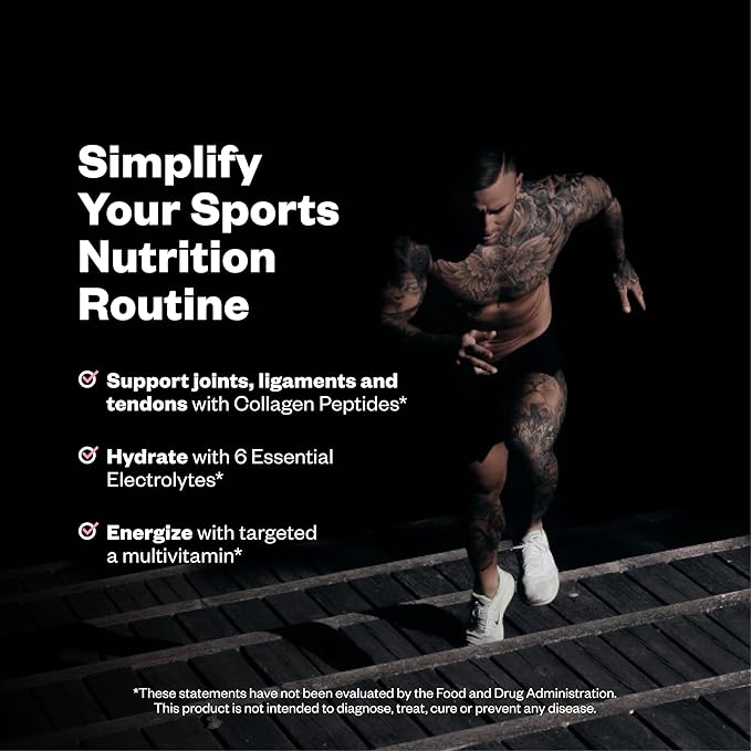 Foundation Collagen + Hydration Powder Daily Joint Support with Electrolytes Wild Cherry 10g Collagen Peptides 30 Servings