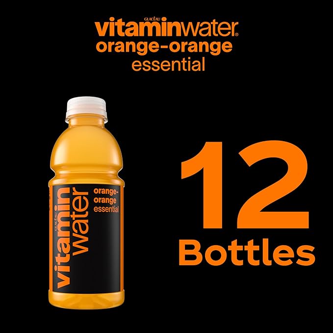 vitaminwater Essential Orange-Orange Flavored Water Beverage 20 fl oz Bottles 12 Pack