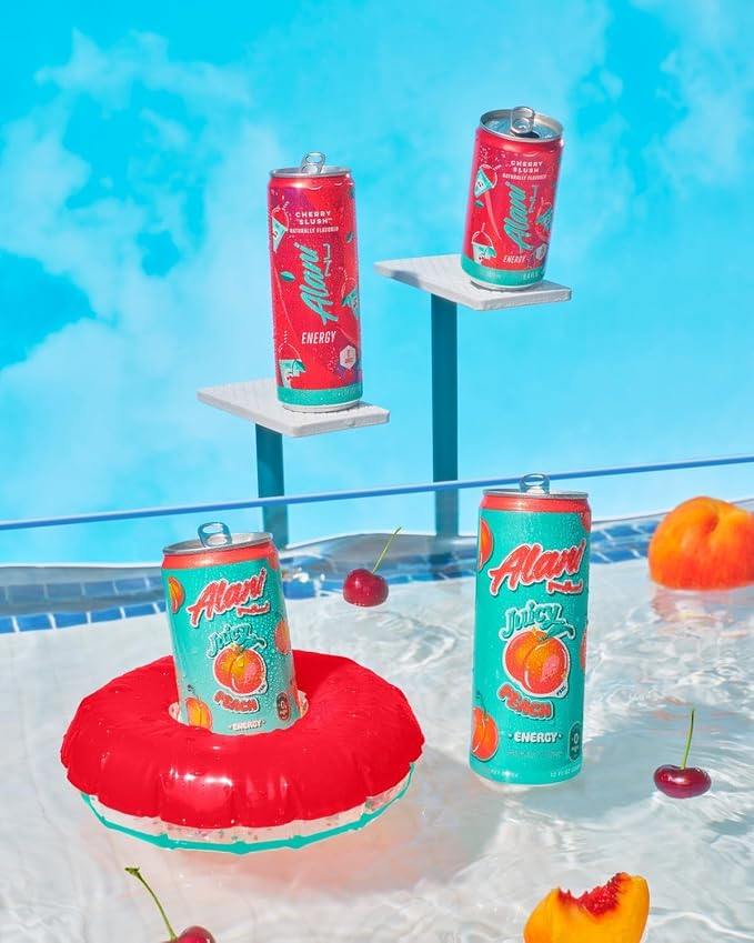 Mini Energy Drink Variety Pack - (Pack Of 12) - 2 Different Flavors : Cherry Slush and Juicy Peach - 8.4 fl oz Cans -Mini Energy Drink is a low-calorie lightly sweetened beverage that provides a refr