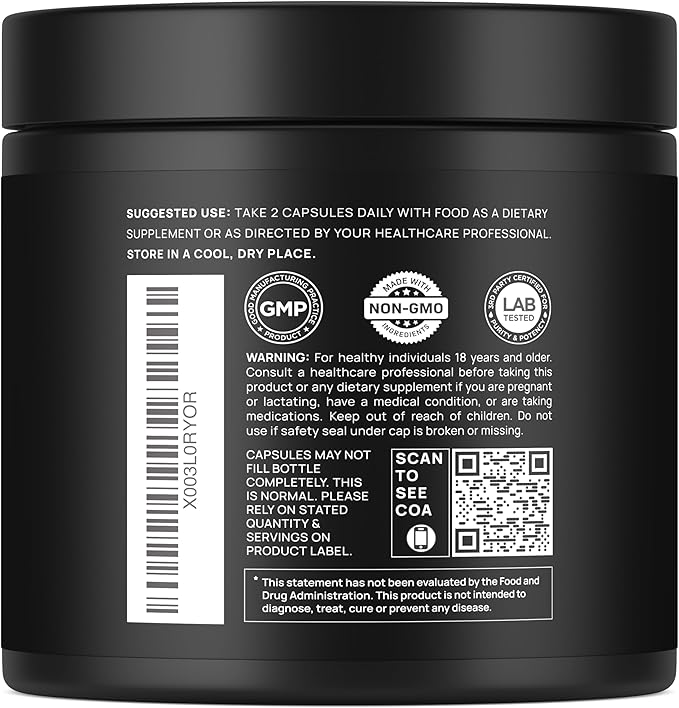 20000mg 16x Strength Lions Mane Supplement Capsules Super Nootropic w. Ashwagandha &amp Rhodiola - Highest Potency Lion's Mane Mushroom Extract 50% Polysaccharides Brain Supplements for Memory and F