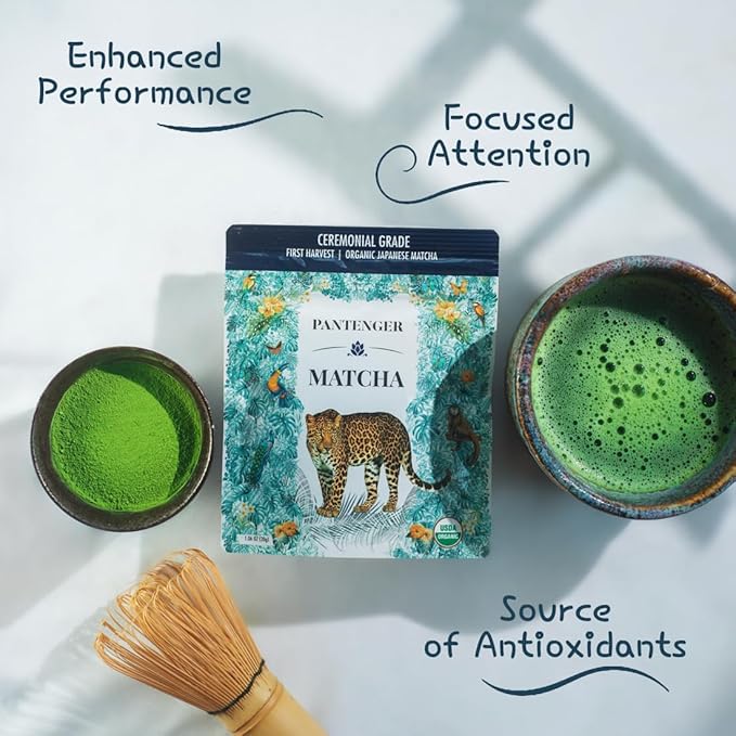 Organic Ceremonial Grade Matcha | Emerald Green Creamy &amp Sweet (for a matcha) | Japanese - First Harvest - Hand Picked - Stone Milled | By Pantenger