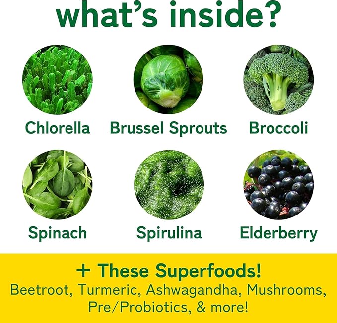 Super Greens Gummies - with Moringa Spirulina &amp Chlorella - Made in USA - 60 Gummies - 30 Day Supply