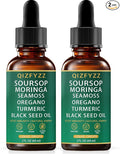 QIZFYZZ Liquid Drops - Soursop Bitters Liquid with Sea Moss Moringa &amp Turmeric Extract Immune Support and Overall Health Vegan Non-GMO | 2 Fl Oz