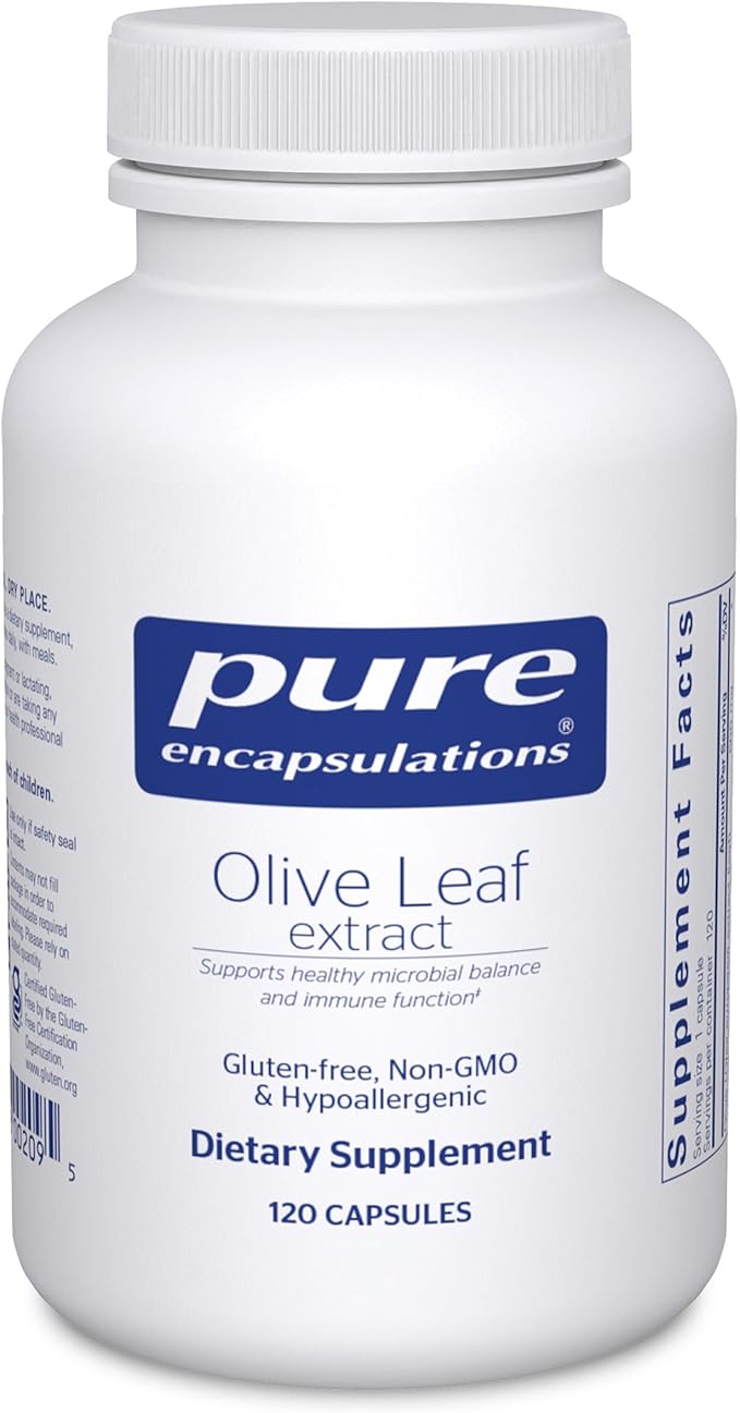 Pure Encapsulations Olive Leaf Extract | Hypoallergenic Supplement Supports Immune System and Healthy Intestinal Environment | 120 Capsules