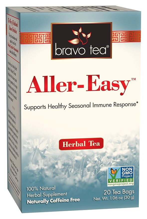 Bravo Tea Aller-Easy Herbal Tea Caffeine Free 20 Tea Bags 6 Count