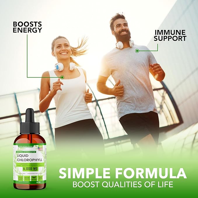 Super Natural Goods Liquid Chlorophyll Drops 60 Servings for Daily Wellness – Plant-Based Chlorophyll Liquid Supplement Vegan &amp Non-GMO Easy-Mix Drops for Water or Juice – 4oz Dropper Bottle 600