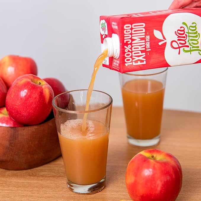 Pura Frutta - Red Gala Apple Juice - 33.8 fl oz (1L) Juice Box 8-Pack - 100% Natural &amp Cold-Pressed Not From Concentrate (NFC) No Sugar Added - Patagonia Blend with Red Delicious Granny Smith