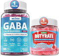 GABA Gummies 500 mg + Butyrate Gummies with Probiotic + Prebiotic + Postbiotic