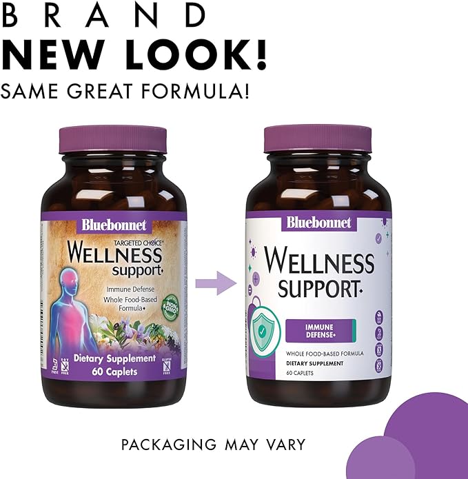 Bluebonnet Nutrition Targeted Choice Wellness Support Immune Defense Whole Food-Based Formula Seasonal Support Soy-Free Gluten-Free Kosher Non-GMO Dairy-Free Vegetarian 60 Caplets 30 Serving