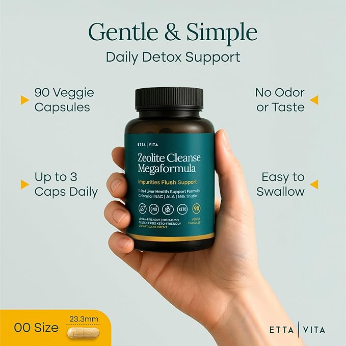 Liver Cleanse Detox &amp Repair - Microplastics Detox &amp Zeolite Supplement for Gut Health Cognition &amp Natural Energy - Glutathione NAC Chlorella Spirulina ALA Cilantro Milk Thistle No