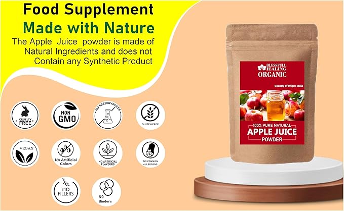 Blessfull Healing Organic Apple Juice Powder 100% Pure Natural 100 Gram / 3.52 oz