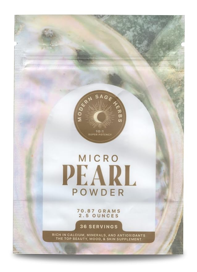 2.5oz Pure Pearl Powder 10:1 Super Concentrated Extract. 36 Servings. Supplement for Collagen Anti-Aging and Antioxidant production. Supports Skin Eyes Nails Radiant Beauty by Modern Sage Herbs.