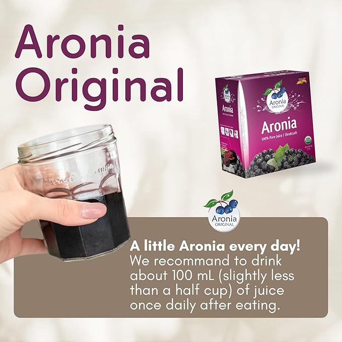 Aronia Original Organic Aronia Berry Juice Box 101.4 Fl Oz - 100% Pure Chokeberry Juice Not from Concentrate - No Additives Vegan &amp Non-GMO