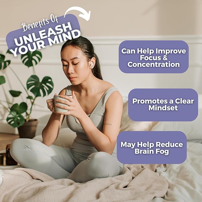 Clear Mind + Focus and Memory Loose Leaf Tea w/ Ginkgo Biloba Gotu Kola Rosemary | Organic Herbal Tea | 2 oz (57 gram) | Decaf Vegan Healthy ZERO Caffeine Organic Herbs No Natural or Artificia