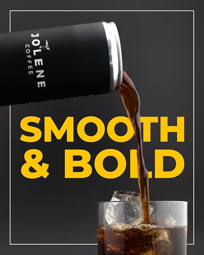 Jolene Coffee – Black Cold Brew | 8oz Cans | Smooth Bold Dairy-Free Gluten-Free Non-GMO (12 Cans Black Cold Brew)
