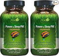 Irwin Naturals Power to Sleep PM - 6mg Melatonin GABA Ashwagandha Valerian Root &amp L-Theanine Supplements for Men and Women - Supports Restful Sleep Cycle &amp Relaxation - 60 Liquid Soft-Gels
