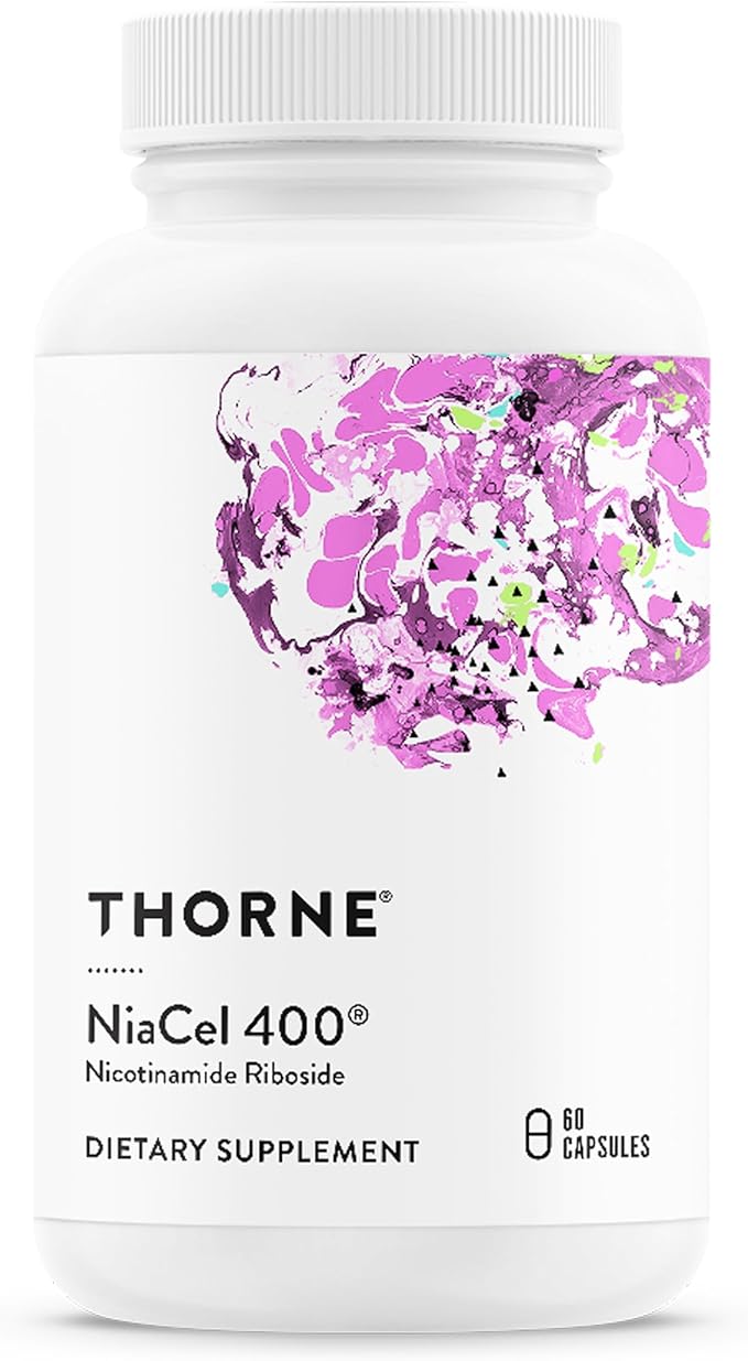 THORNE - NiaCel 400 - NAD Supplement - Nicotinamide Riboside - Supports Healthy Aging Cellular Energy Production &amp Sleep-Wake Cycle* - NSF Certified for Sport &amp Vegan - Gluten-Free - 60 Capsu