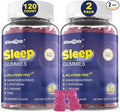 Sleep Gummies No Melatonin Sleep Aid for Adults with Magnesium Glycinate Melatonin Free Calm Sleeping Gummy Supplement with L-Tryptophan L-Theanine GABA Ashwagandha Valerian - Sugar Free 120ct