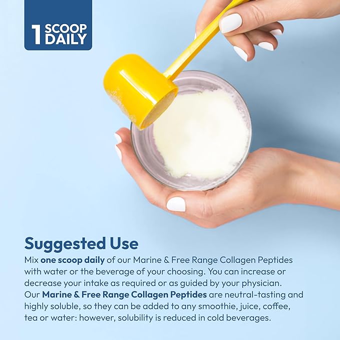 ANDREW LESSMAN Marine Free Range Collagen Peptides Powder and MSM 120 Servings - Supports Radiant Smooth Soft Skin Comfortable Joints. Super Soluble No Fishy Flavor No Additives Non-GMO
