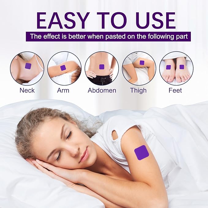 WanDu&ampHerbal 120 Sleep Patches for Adults Extra Strength - Fast Acting 100% Natural Ingredients Skin-Friendly &amp Easy to Apply Apply Before Sleeping for Men and Women (1)
