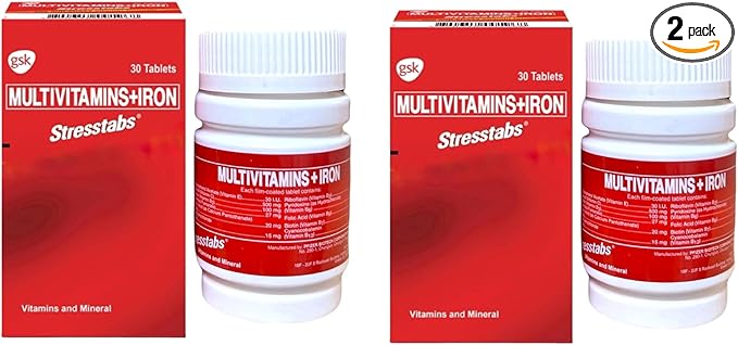 Generic 2 Stresstabs Multivitamins + Iron 30 Tablets