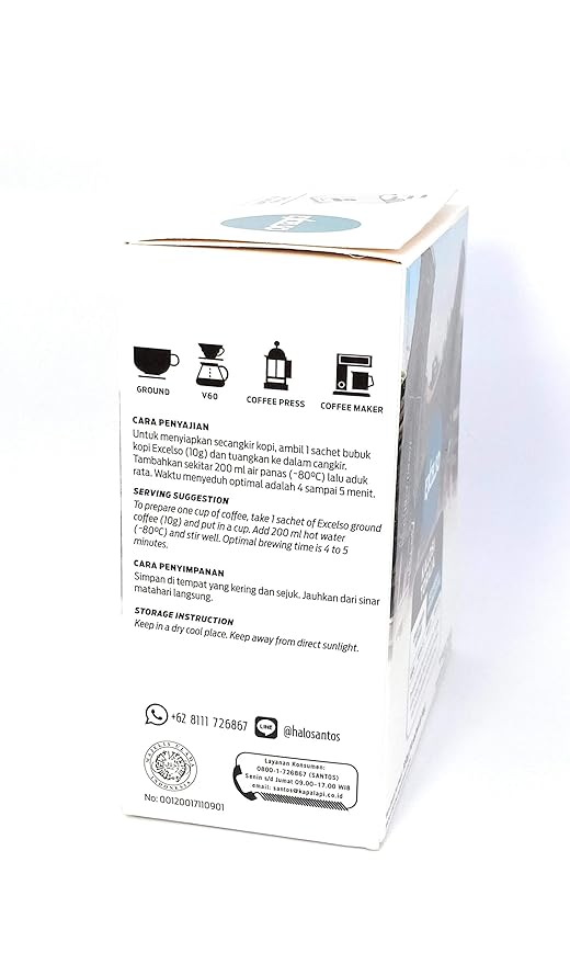 Excelso Toraja Kalosi - Ground Coffee 100 Gram (10 sachet @10g)