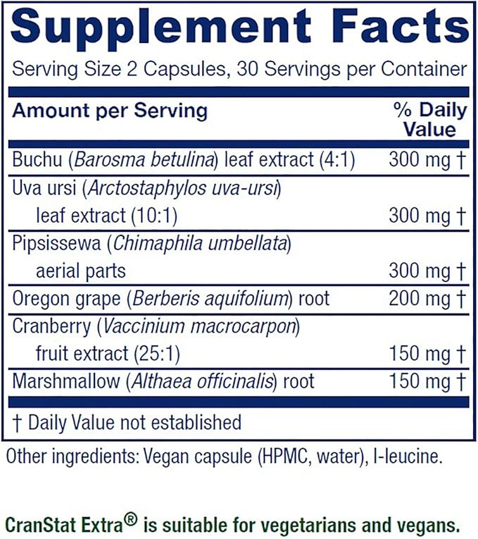 Vitanica Cranstat Extra Urinary Tract Support Vegan 60 Capsules