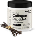Perfect Keto Collagen Peptides Protein Powder with MCT Oil Grass Fed Hydrolyzed Collagen Type I &amp III Supplement Keto Coffee Creamer Vanilla