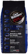 Caffe Vergnano Espresso Roast Crema 800 Blend Whole Bean Coffee | 2.2 Lb Bag (1 kilo) | Imported from Italy