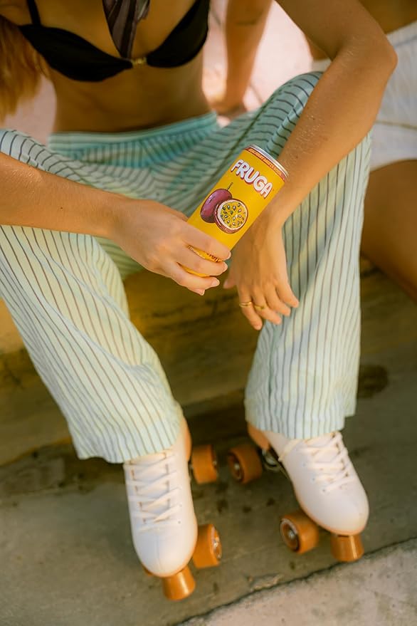 FRUGA Passion Fruit Sparkling Fruit Super Soda Prebiotic Soda Drink Low Calorie Healthy Soda Benefits and Vitamin Boost 12 Fl Oz (Pack of 12)