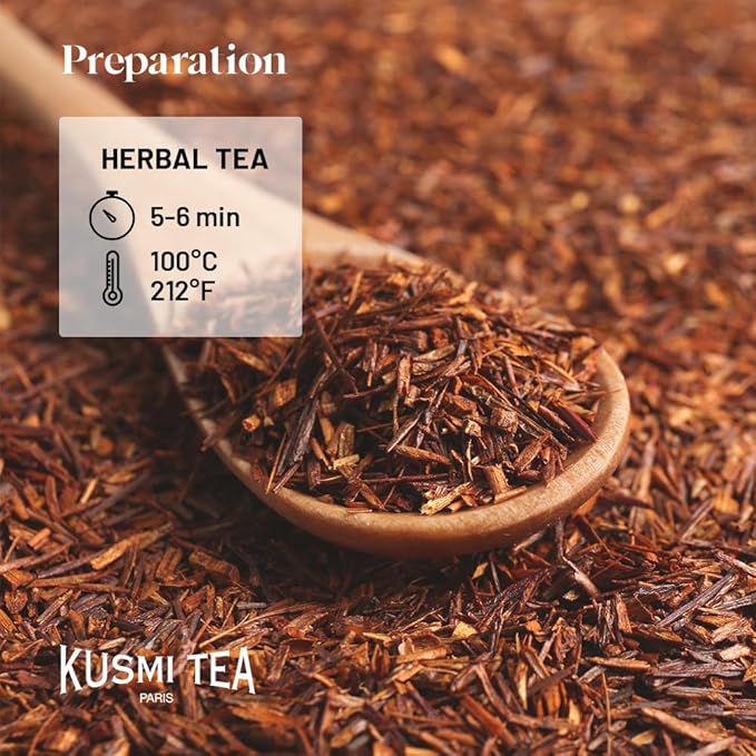 Kusmi Tea - Feel Zen - Organic Herbal Tea Blend of Rooibos with Notes of Apple Lemon Orange &amp Caramel - Caffeine Free Tea - Loose Leaf Tea - Tin Box of 3.5 oz - Quantity for about 50 cups