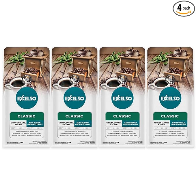 Excelso Classic Ground Coffee 200g (Pack of 4)