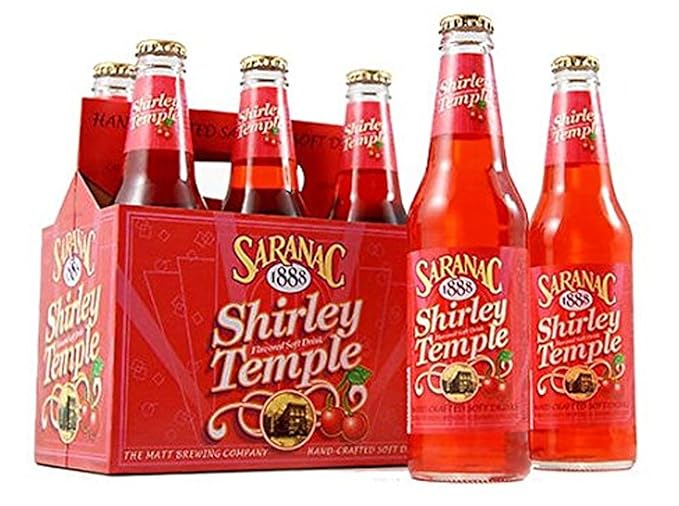 Saranac World Famous Hand-Crafted Shirley Temple Soda Soft Drink 12 fl oz (12 Glass Bottles)