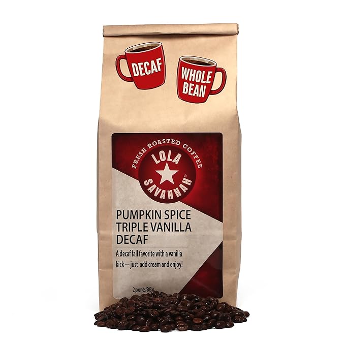 Lola Savannah Pumpkin Spice Triple Vanilla Whole Bean Decaf Coffee 2lb