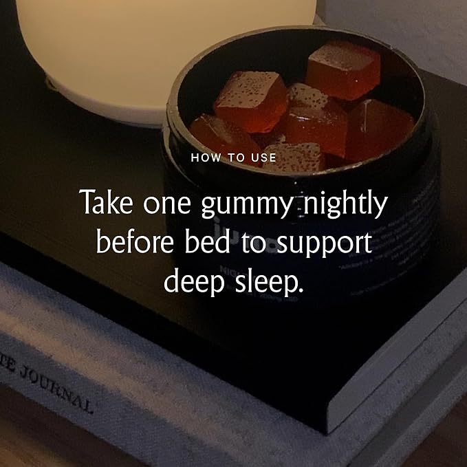 Juna Nightcap Sleep Gummies (2-Pack) – Sugar-Free All-Natural Sleep Aid with Low-Dose Melatonin Tart Cherry GABA Magnesium Chamomile &amp