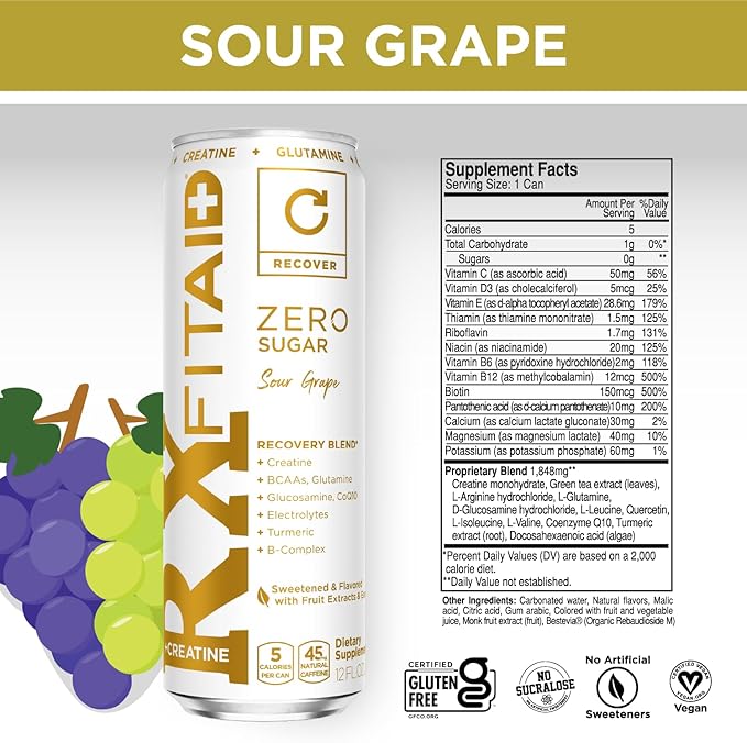 FITAID Post-Workout Recovery Drink Variety Sampler Pack No Artificial Flavors or Sweeteners 100% Clean Vegan Gluten-Free Keto-Friendly Paleo Friendly 4 Flavors (Pack of 12)