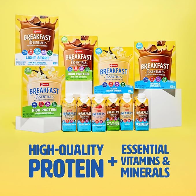 Carnation Breakfast Essentials Complete Nutritional Drink Cookies N Crème Flavor 8 oz Bottle 24 Ct