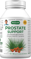 ANDREW LESSMAN Prostate Support Supplement for Men's Health 180 Softgels No Additives - Saw Palmetto for Men Pumpkin Seed Oil Lycopene Omega-3 for Prostate Health Urinary Bladder Function