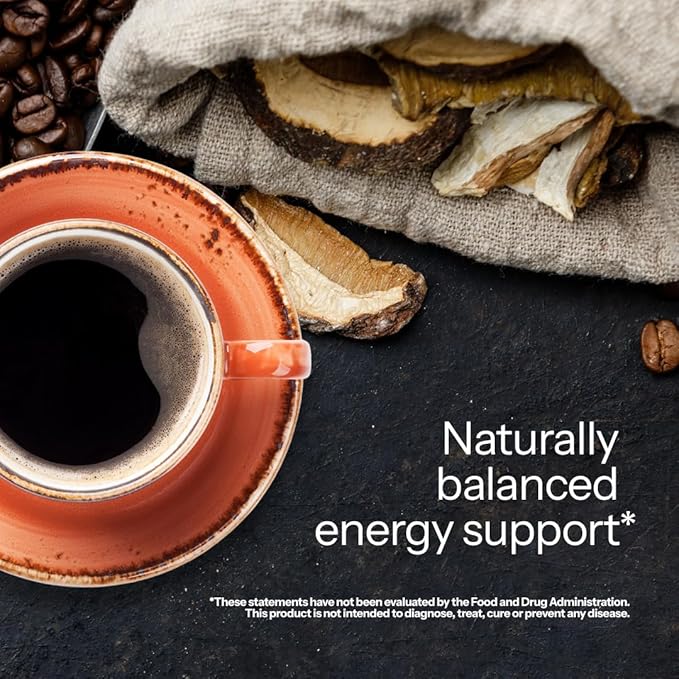 Feelgood Company Mushroom Coffee with 10 Organic Mushrooms and Arabica Coffee 30 Stick Packs Zero Added Sugar Supports Immune Health and Brain Function