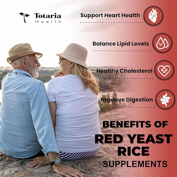 (2 Packs) Red Yeast Rice with CoQ10 Supplement - Citrinin Free Red Yeast Rice 2000 mg Capsules with CoQ10 100mg Plus Citrus Bergamot - Niacin-Free Cholesterol &amp Energy Supplement 3rd-Party Teste